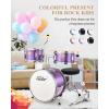 imageKids Drum Set Eastar 3Piece for Beginners 14 inch Drum Kit with Adjustable Throne Cymbal Pedal ampamp Two Pairs of Drumsticks Junior Drum Set with Bass Tom Snare Drum Metallic Sky BluePurple