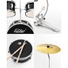 imageKids Drum Set Eastar 3Piece for Beginners 14 inch Drum Kit with Adjustable Throne Cymbal Pedal ampamp Two Pairs of Drumsticks Junior Drum Set with Bass Tom Snare Drum Metallic Sky BlueBlack