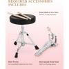 imageKids Drum Set Eastar 3Piece for Beginners 14 inch Drum Kit with Adjustable Throne Cymbal Pedal ampamp Two Pairs of Drumsticks Junior Drum Set with Bass Tom Snare Drum Metallic Sky BlueRed