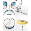 imageKids Drum Set Eastar 3Piece for Beginners 14 inch Drum Kit with Adjustable Throne Cymbal Pedal ampamp Two Pairs of Drumsticks Junior Drum Set with Bass Tom Snare Drum Metallic Sky BlueBlue