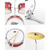 imageKids Drum Set Eastar 3Piece for Beginners 14 inch Drum Kit with Adjustable Throne Cymbal Pedal ampamp Two Pairs of Drumsticks Junior Drum Set with Bass Tom Snare Drum Metallic Sky BlueRed