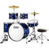 imageDrum Set Eastar 22 inch for Adults 5 Piece Full Size Drum Kit Junior Beginner with Pedal Cymbals Stands Stool and Sticks Mirror BlackEB0336