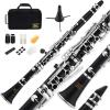imageEastar B Flat Clarinet for Beginner Ebonite Clarinet Nickelplated with 2 Barrels 3 Reeds White Gloves Hard Case Cleaning Kt ECL300Beginner