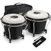 imageEastar Bongo Drums 6 and 7 Wood Percussion Instrument Bongos for Kids Adults Beginners Natural Finish EBO1Black