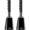 imageEastar Cow Bell with Handle 2 Pack Cowbells for Sporting Events 10 Inch Cowbells Noise Makers Cheering Bell for Football Games Stadiums Halloween Gifts Blackblack