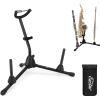 imageEastar Saxophone Stand Portable Alto Sax Stand Includes 2 Detachable Pegs for FluteClarinet with Storage Bag 3 in 1 EST004 Black