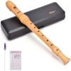 imageEastar Soprano Beginners Recorder Baroque fingering C Key Maple Descant Recorder Instrument for Kids Adults 3 Piece Recorder With Hard Case Fingering Chart Cleaning Kit ERS31BMBaroque