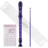 imageEastar Soprano Recorder Instrument for Kids Beginner German Fingering C Key 3 Piece with Cleaning Kit Thumb Rest Cotton Bag Fingering Chart ERS21GSB Sky Blue SchoolApprovedPurple