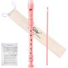 imageEastar Soprano Recorder Instrument for Kids Beginner German Fingering C Key 3 Piece with Cleaning Kit Thumb Rest Cotton Bag Fingering Chart ERS21GSB Sky Blue SchoolApprovedLight Pink
