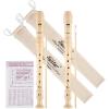 imageEastar Soprano Recorder Set of 2 Baroque German Fingering C Key Recorder Instrument for Kids Beginners 3 Piece with Cleaning Kit Thumb Rest Cotton Bag Fingering Chart ERS22B SchoolApproved