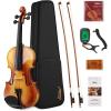 imageEastar Violin 44 Full Size for Adults Violin Set for Beginners with Hard Case Rosin Shoulder Rest Bow and Extra Strings Imprinted Finger Guide on Fingerboard EVA2Two Bows