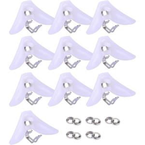 image10pcs Plastic Triangle Clips Clasps for Ties Necktie Men Accessories Black WhiteWhite