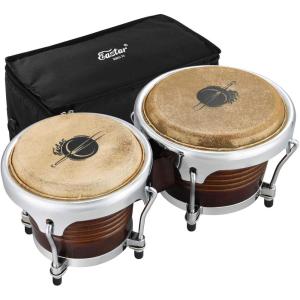 imageEastar Bongo Drums 6 and 7 Wood Percussion Instrument Bongos for Kids Adults Beginners Natural Finish EBO1Antique Finish