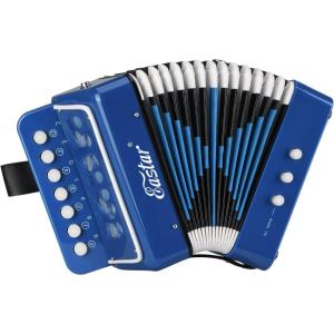 imageEastar Kids Accordion Toy Accordian Mini Musical Instruments 10 Keys Button for Child Children Kids Toddlers Beginners Whiteblue