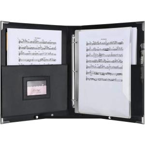 imageEastar Leather Sheet Music Folder Black 3 Rings Binder 135quot x 105quot Piano Music Choir Book with Elastic Hand Strap for15 Pockets for Sheets A4 New Version ESMF1