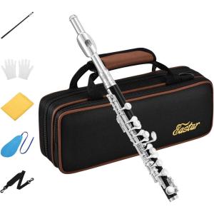 imageEastar Piccolo Instrument for Beginners Students Key of C Flute Resin Hard Case Cleaning Kit Gloves 2Piece Black EPC3SBlack
