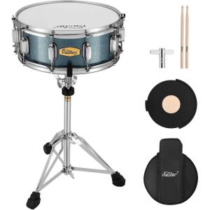 imageEastar Snare Drum Set with Drum Sticksfor Beginners with Drum Stand Mute Pad Snare Drum Bag Drum Key 14quotX 55quot Starry BlueBlue