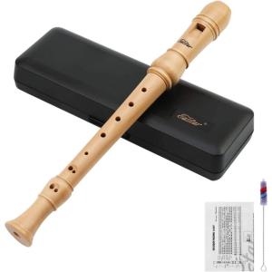 imageEastar Soprano Beginners Recorder Baroque fingering C Key Maple Descant Recorder Instrument for Kids Adults 3 Piece Recorder With Hard Case Fingering Chart Cleaning Kit ERS31BMGerman