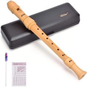 imageEastar Soprano Beginners Recorder Baroque fingering C Key Maple Descant Recorder Instrument for Kids Adults 3 Piece Recorder With Hard Case Fingering Chart Cleaning Kit ERS31BMBaroque
