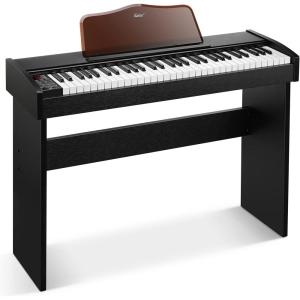 imageKeyboard Piano Eastar 61 Key Keyboard for BeginnersProfessional Full Size Electric Piano Classic Wooden Digital Keyboard with Sustain Pedal ampamp Music Stand Supports MP3USBAudioMicHeadphones