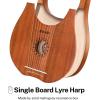 imageDonner Lyre Harp 7 Metal Strings Mahogany Body and Bone Saddle DLH001 Lyre Harp for Beginner Kids with Tuning Wrench Spare String Set Black Gig Bag Manual Ancient Greece Style10 Strings