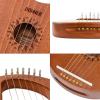 imageDonner Lyre Harp 7 Metal Strings Mahogany Body and Bone Saddle DLH001 Lyre Harp for Beginner Kids with Tuning Wrench Spare String Set Black Gig Bag Manual Ancient Greece Style7 Strings