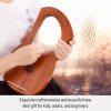 imageDonner Lyre Harp 7 Metal Strings Mahogany Body and Bone Saddle DLH001 Lyre Harp for Beginner Kids with Tuning Wrench Spare String Set Black Gig Bag Manual Ancient Greece Style7 Strings