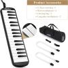 imageEastar 32 Key Melodica Instrument Keyboard Soprano Air Piano with 2 Double Mouthpieces Tube Carrying Bag Black32 Key