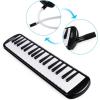 imageEastar 32 Key Melodica Instrument Keyboard Soprano Air Piano with 2 Double Mouthpieces Tube Carrying Bag Black37 Key