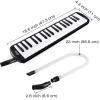 imageEastar 32 Key Melodica Instrument Keyboard Soprano Air Piano with 2 Double Mouthpieces Tube Carrying Bag Black37 Key