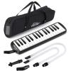 imageEastar 32 Key Melodica Instrument Keyboard Soprano Air Piano with 2 Double Mouthpieces Tube Carrying Bag Black32 Key