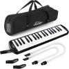 imageEastar 32 Key Melodica Instrument Keyboard Soprano Air Piano with 2 Double Mouthpieces Tube Carrying Bag Black37 Key
