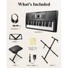 image:imageEastar Keyboard Piano 54 Key Piano Keyboard Excellent Sound Durable Keys Electronic Keyboard with Piano Stand Bench Music Stand Headphone Power Adapter and Note Stickers Kids Christmas Gift