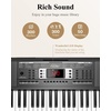 image:imageEastar Keyboard Piano 54 Key Piano Keyboard Excellent Sound Durable Keys Electronic Keyboard with Piano Stand Bench Music Stand Headphone Power Adapter and Note Stickers Kids Christmas Gift