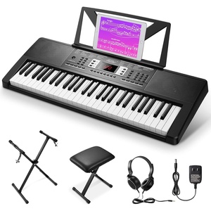 image:imageEastar Keyboard Piano 54 Key Piano Keyboard Excellent Sound Durable Keys Electronic Keyboard with Piano Stand Bench Music Stand Headphone Power Adapter and Note Stickers Kids Christmas Gift